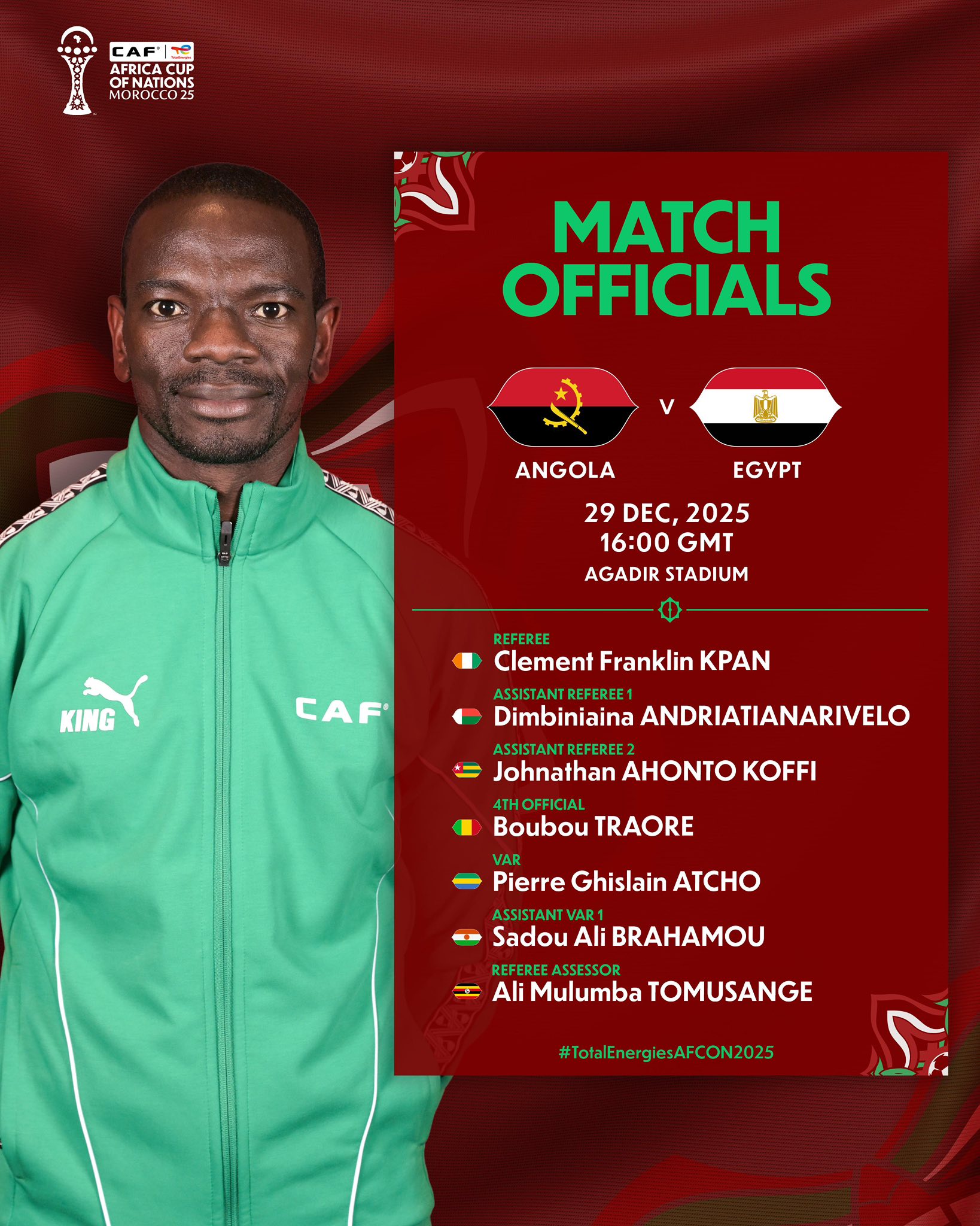 CAN 2025 : Des arbitres sénégalais pour Zambie-Maroc, des Marocains pour Zimbabwe - Afrique du Sud