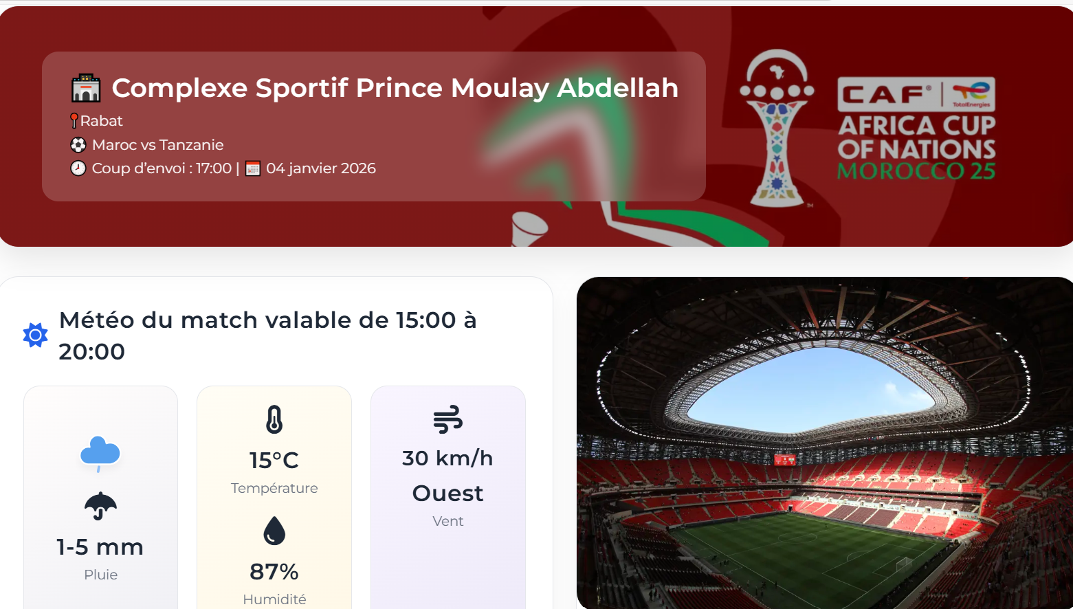 CAN 2025 / Maroc-Tanzanie : enjeux, horaire, arbitrage et météo