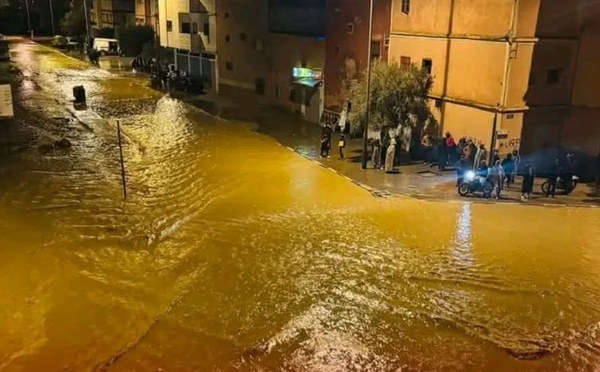 ​Youssoufia – Intempéries : mobilisation des autorités pour contenir la crue de l’oued Kachkay et rétablir la circulation