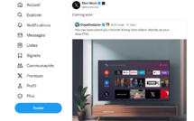 Réseaux sociaux: Elon Musk lance l'application X sur les télévisions