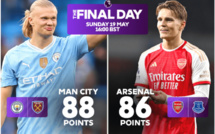 Premier League/ Aujourd'hui clap de fin de la saison 23-24:  City plus proche qu’Arsenal du titre !