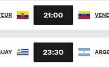 Q. CDM 26. Am. Sud : Ce soir, Equateur-Venezuela et Uruguay-Argentine