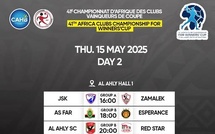 Handball africain. 41e CACVC : Ce jeudi, Wydad Smara vs M. Derb Sultan et FAR vs Espérance